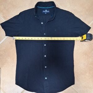 Psycho Bunny Botton-down Shirt Mens XS Short Sleevs Black
